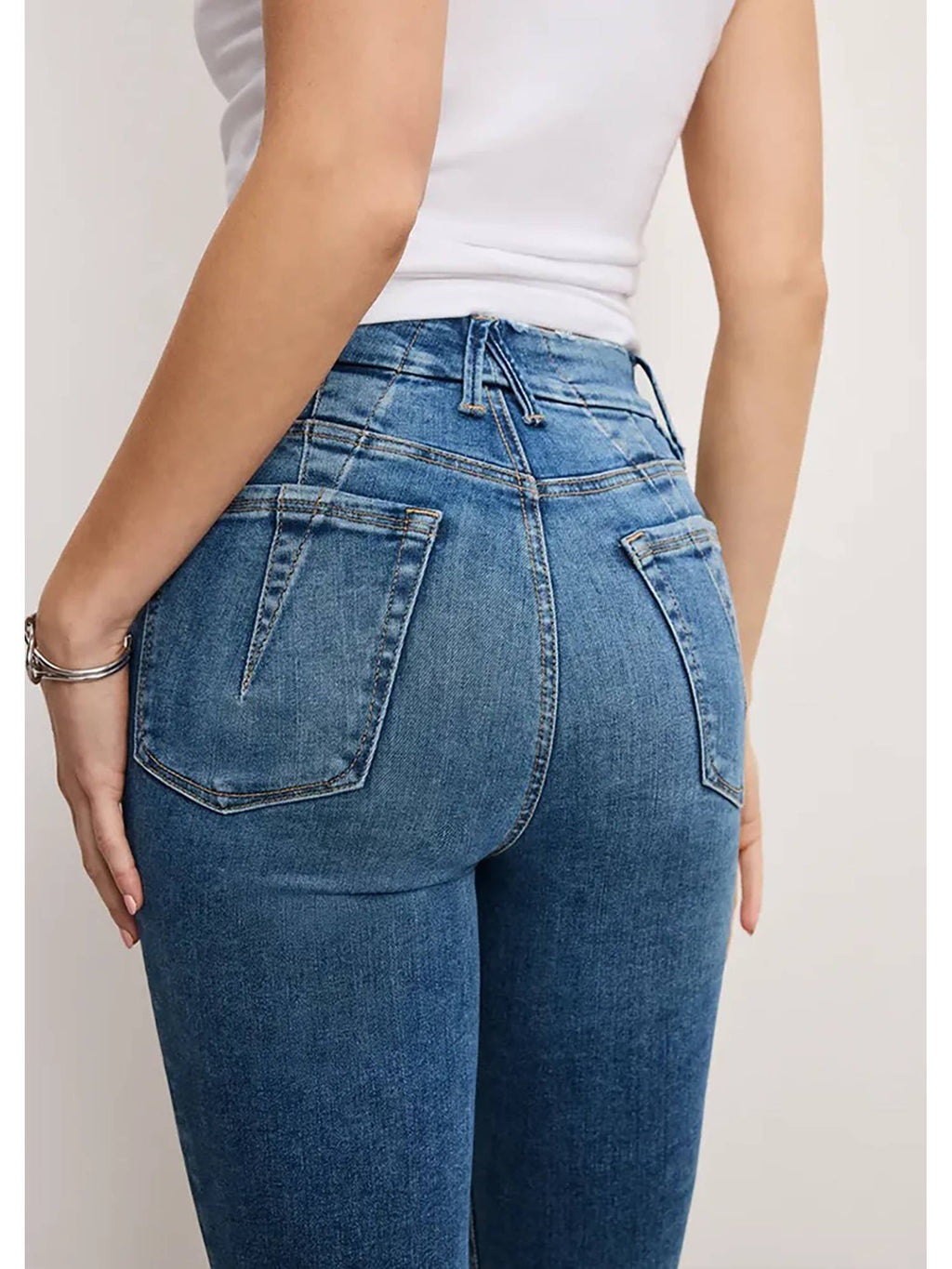 Blue Solid Cotton Skinny Jeans | BG78 - view 2