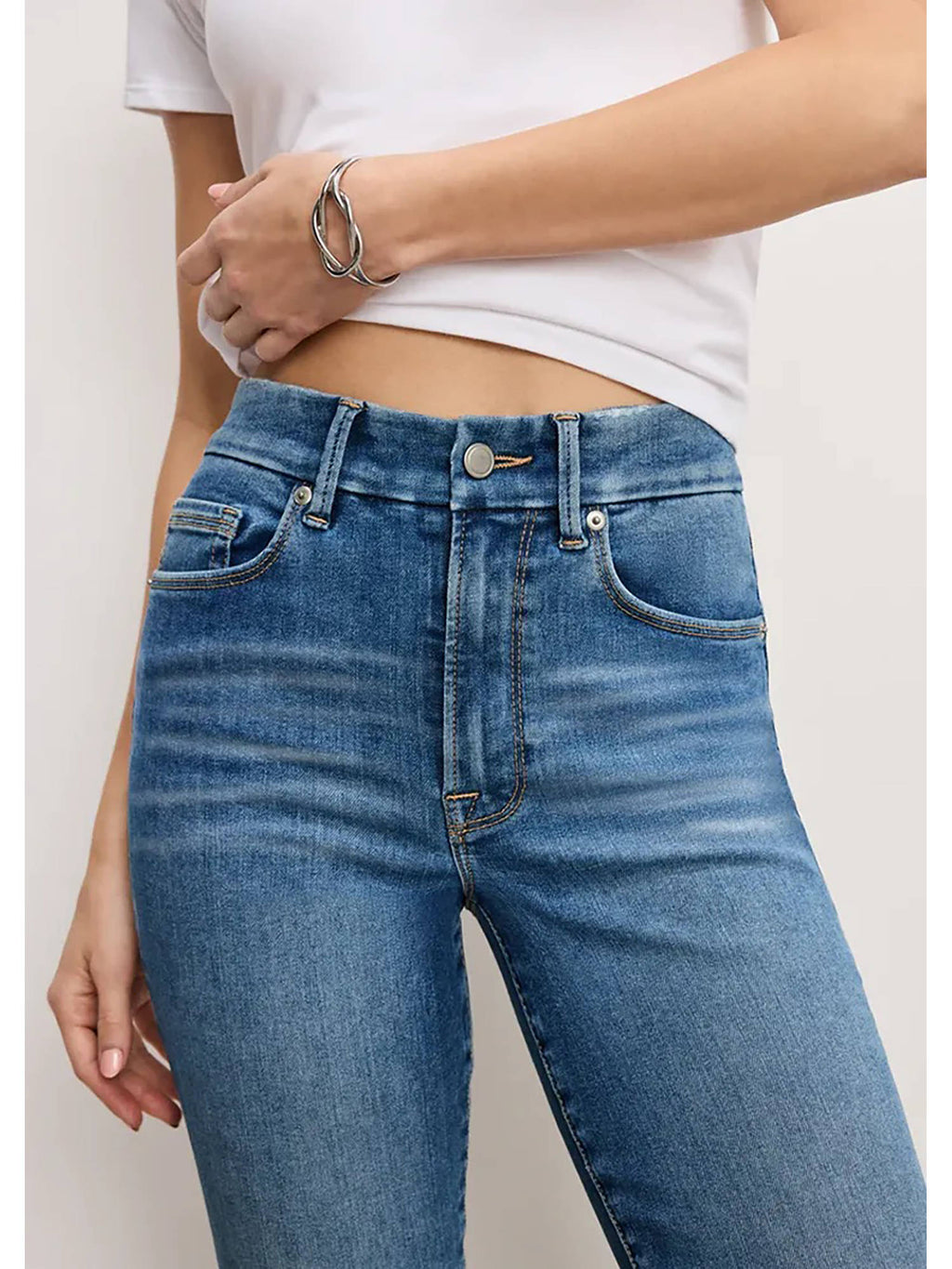 Blue Solid Cotton Skinny Jeans | BG78 - view 3