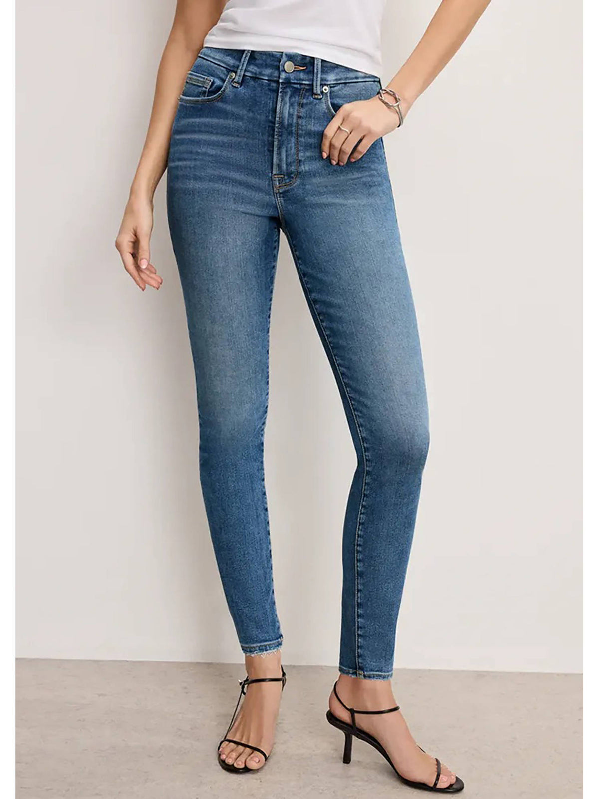 Blue Solid Cotton Skinny Jeans | BG78 - view 4