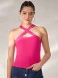 Ribbed Knitted Halter Neck Top | HT67 - view 1