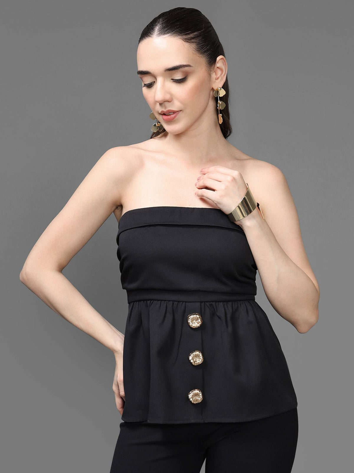 Women Solid Strapless Top | TT90 - view 1