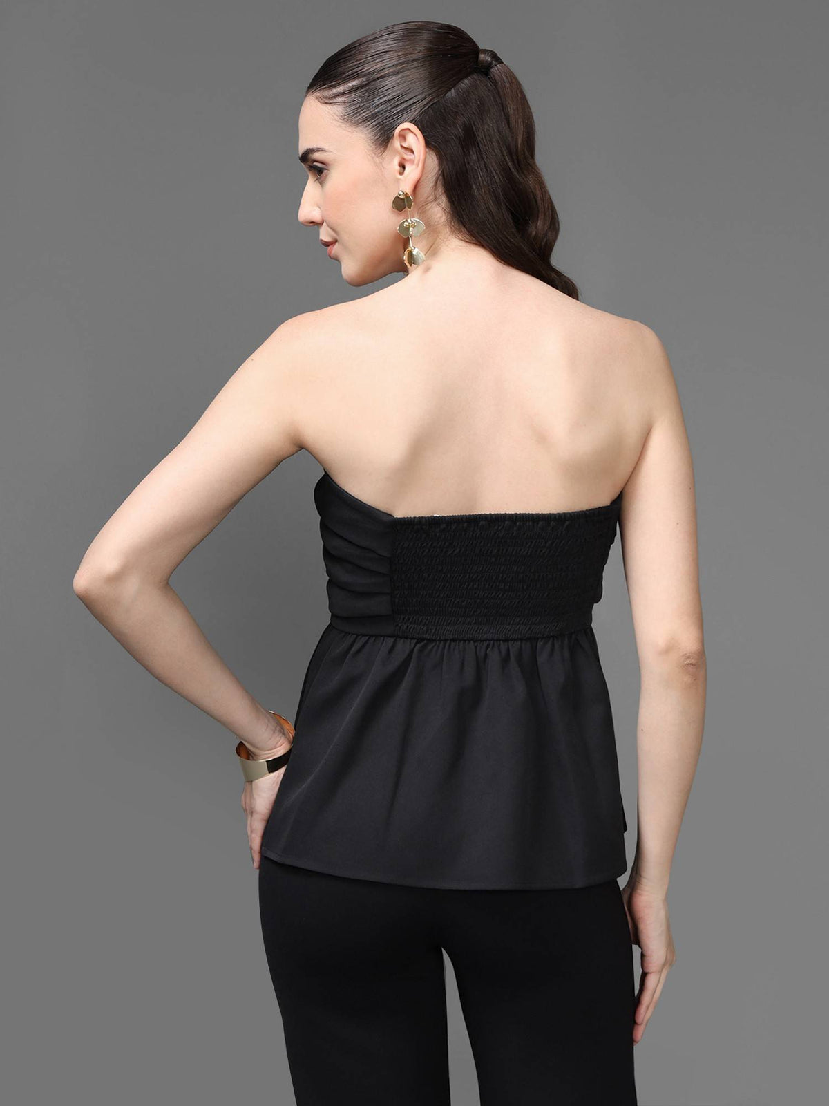 Women Solid Strapless Top | TT90 - view 2