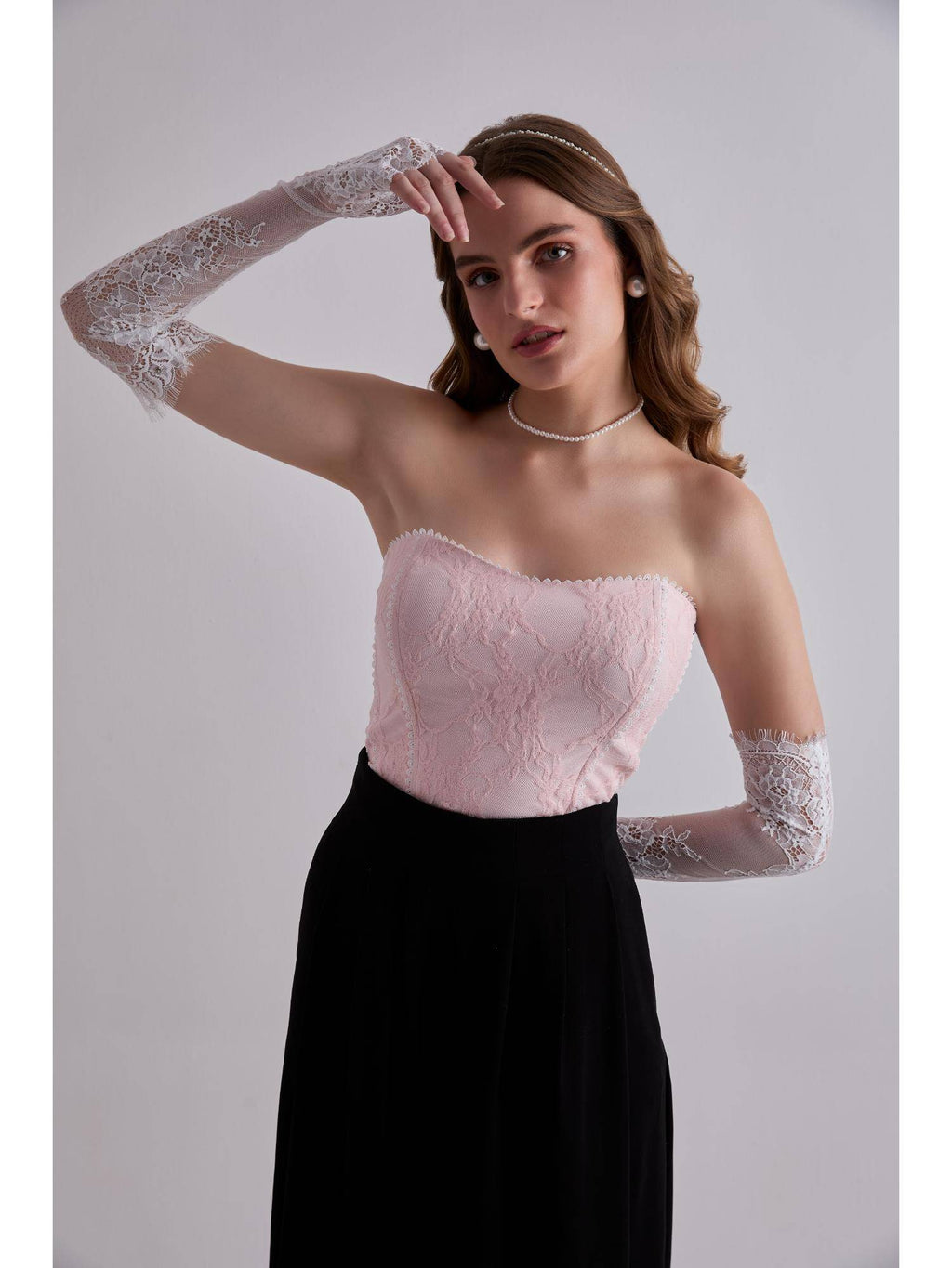 Lace Whisper Pink Corset Top | TT90 - view 4