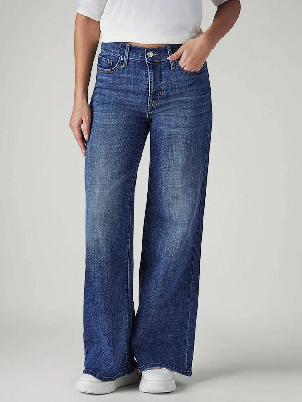 Womens Navy Blue Solid Jeans | BG78 - view 1
