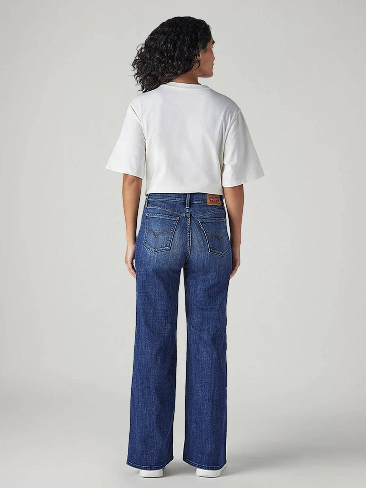 Womens Navy Blue Solid Jeans | BG78 - view 2