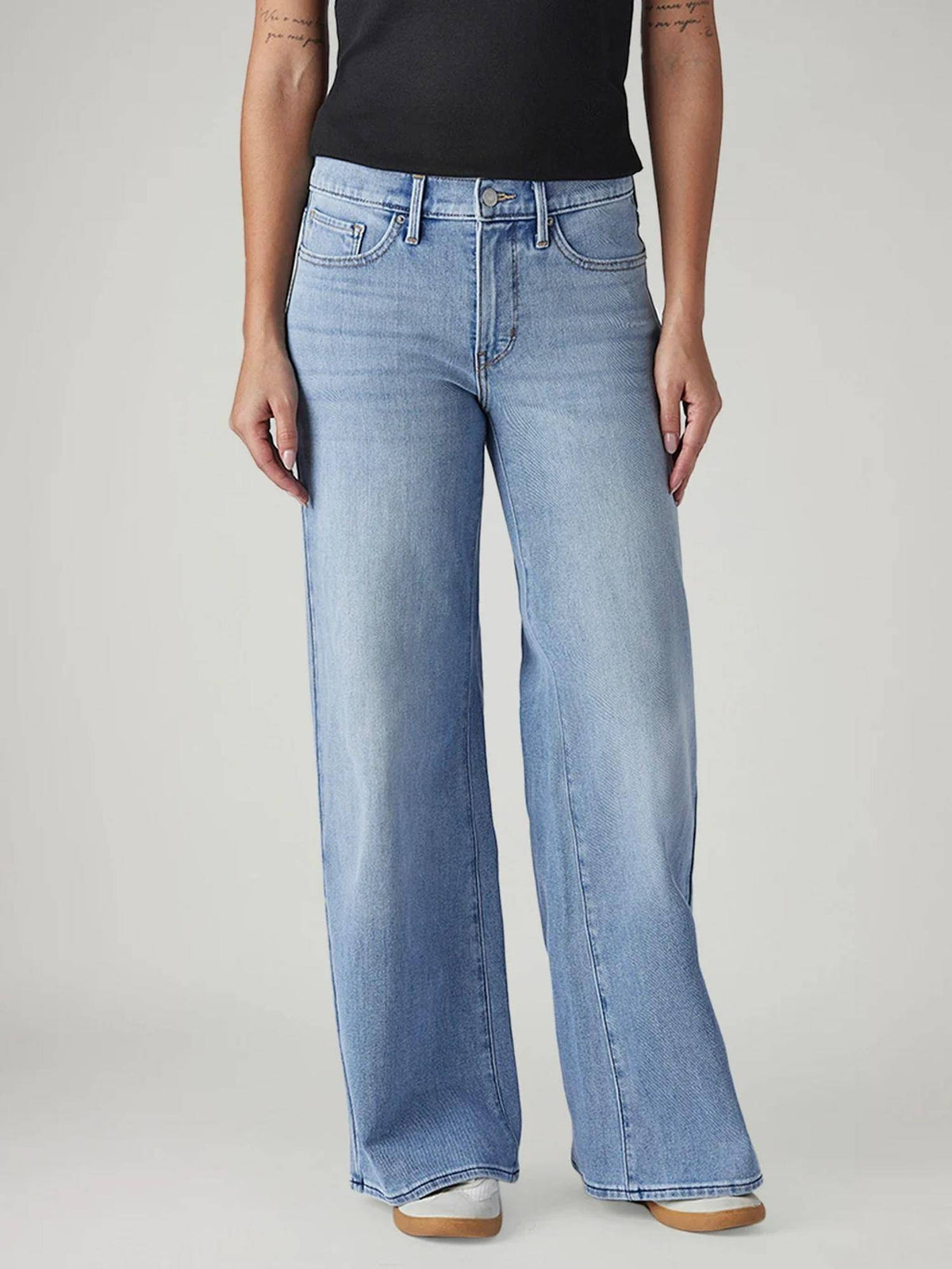 Womens Blue Solid Jeans | ST23 - view 1