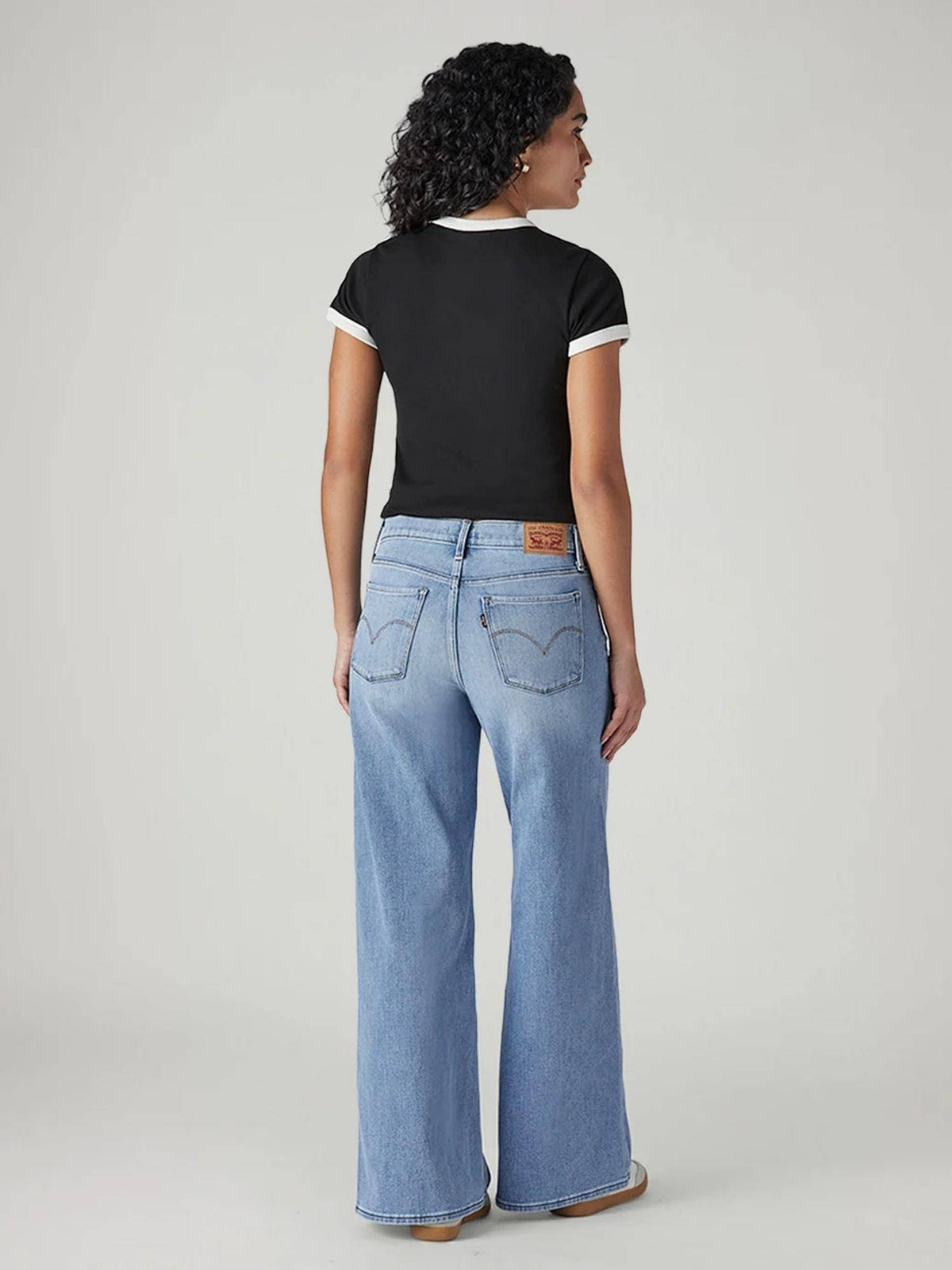 Womens Navy Blue Solid Jeans | BG78 - view 8