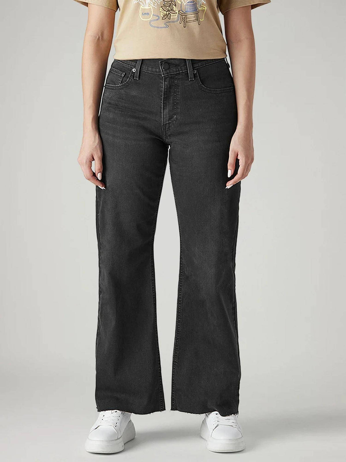 Womens Black Solid Jeans | BT10 - view 1