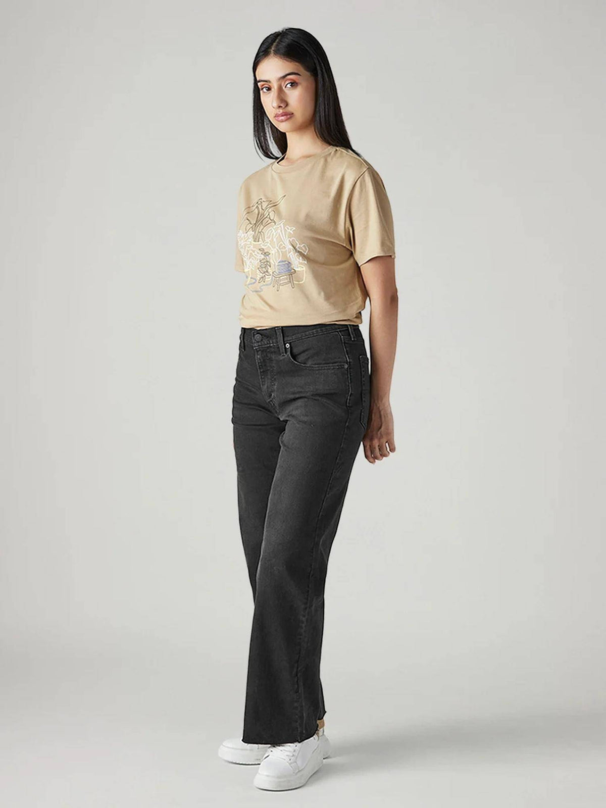 Womens Black Solid Jeans | BT10 - view 3