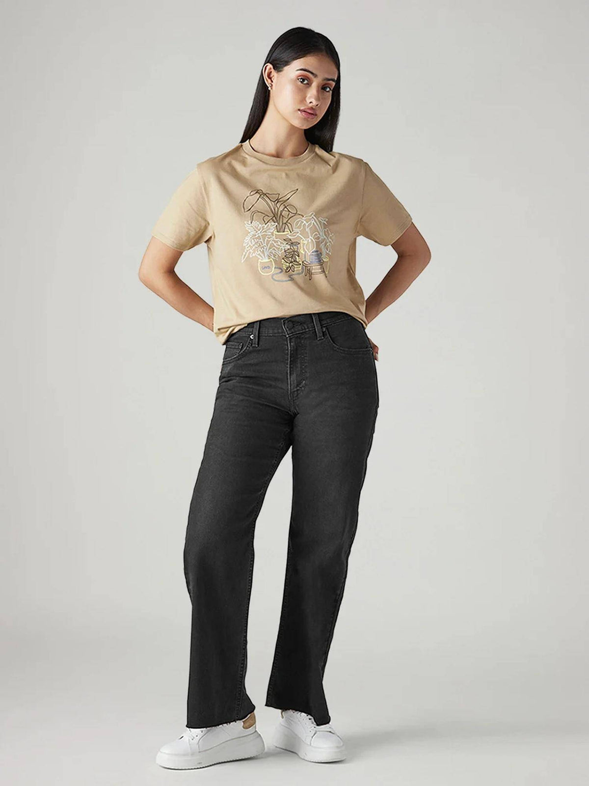 Womens Black Solid Jeans | BT10 - view 5