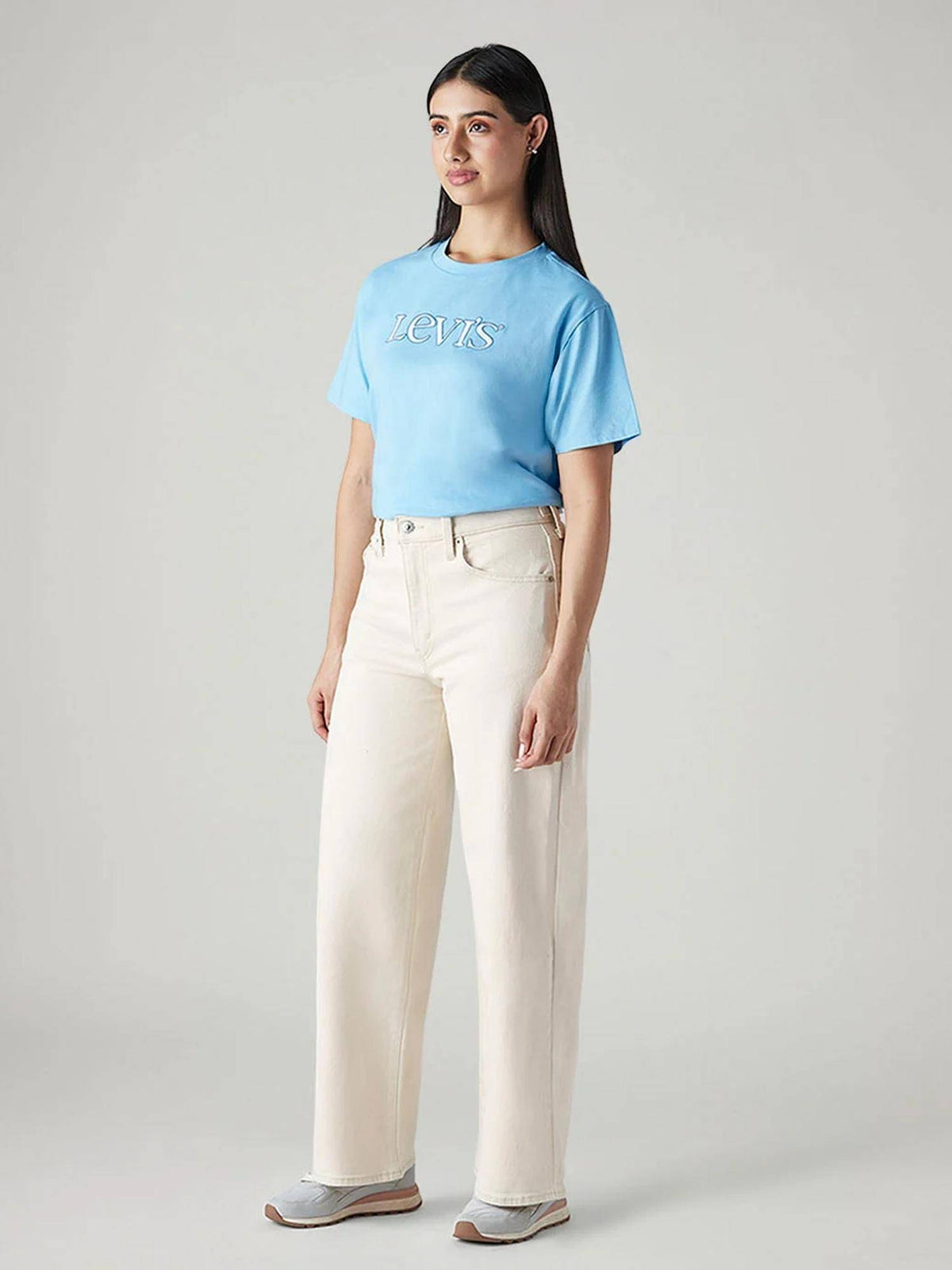 Womens Off White Solid Jeans | BG78 - view 3