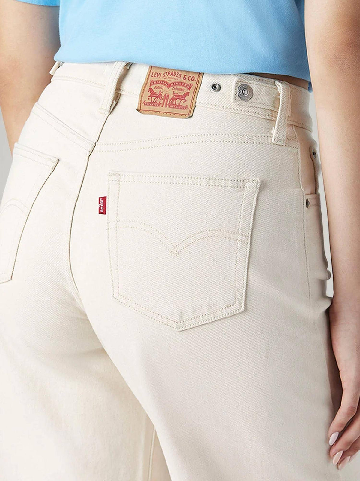 Womens Off White Solid Jeans | BG78 - view 4