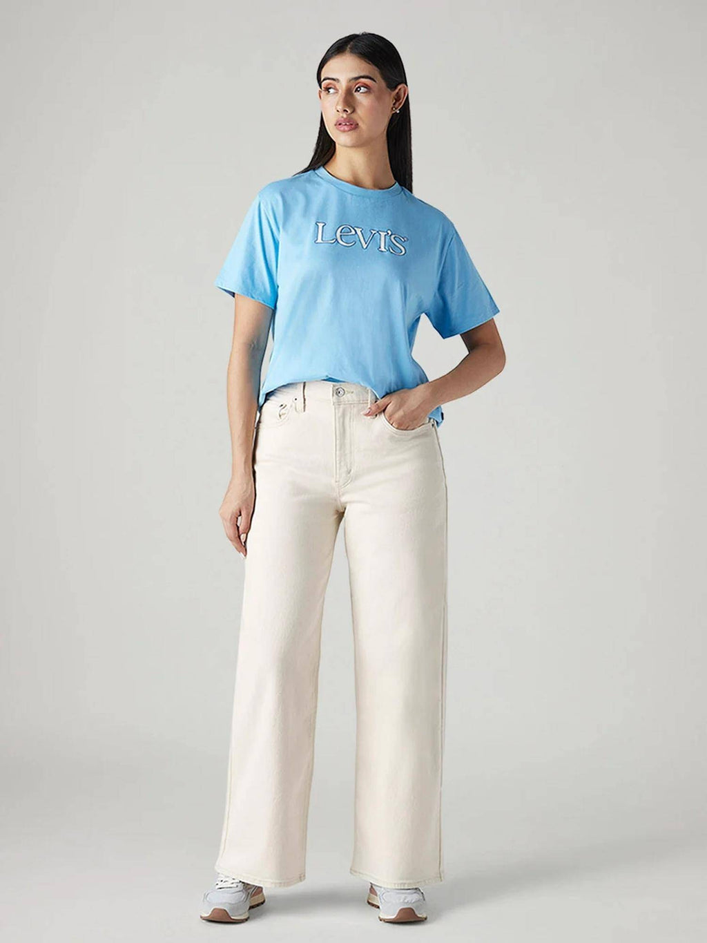 Womens Off White Solid Jeans | BG78 - view 5
