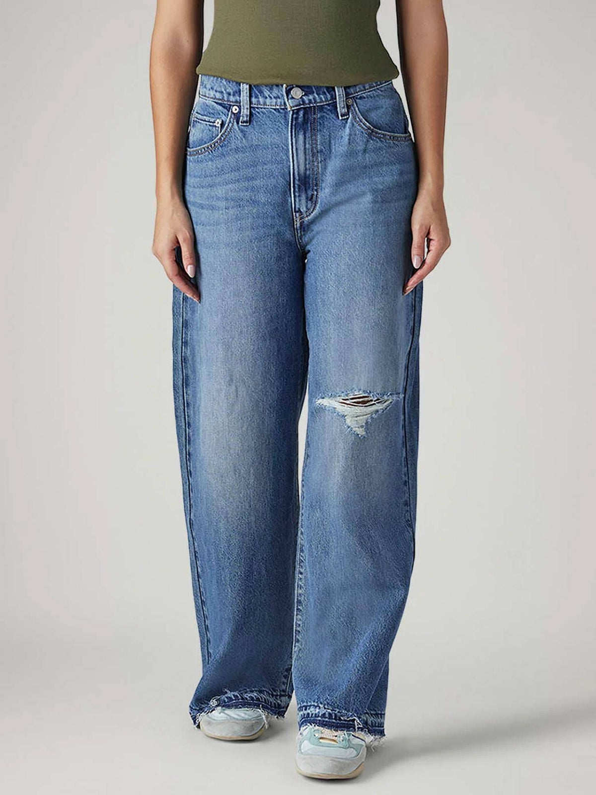 Womens Blue Solid Jeans | ST23 - view 1