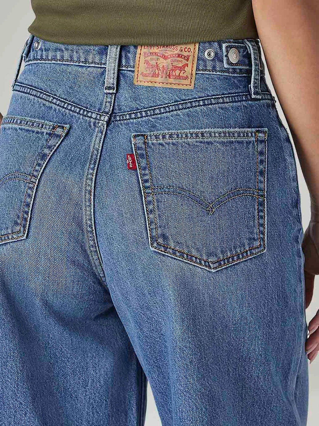 Womens Blue Solid Jeans | ST23 - view 4