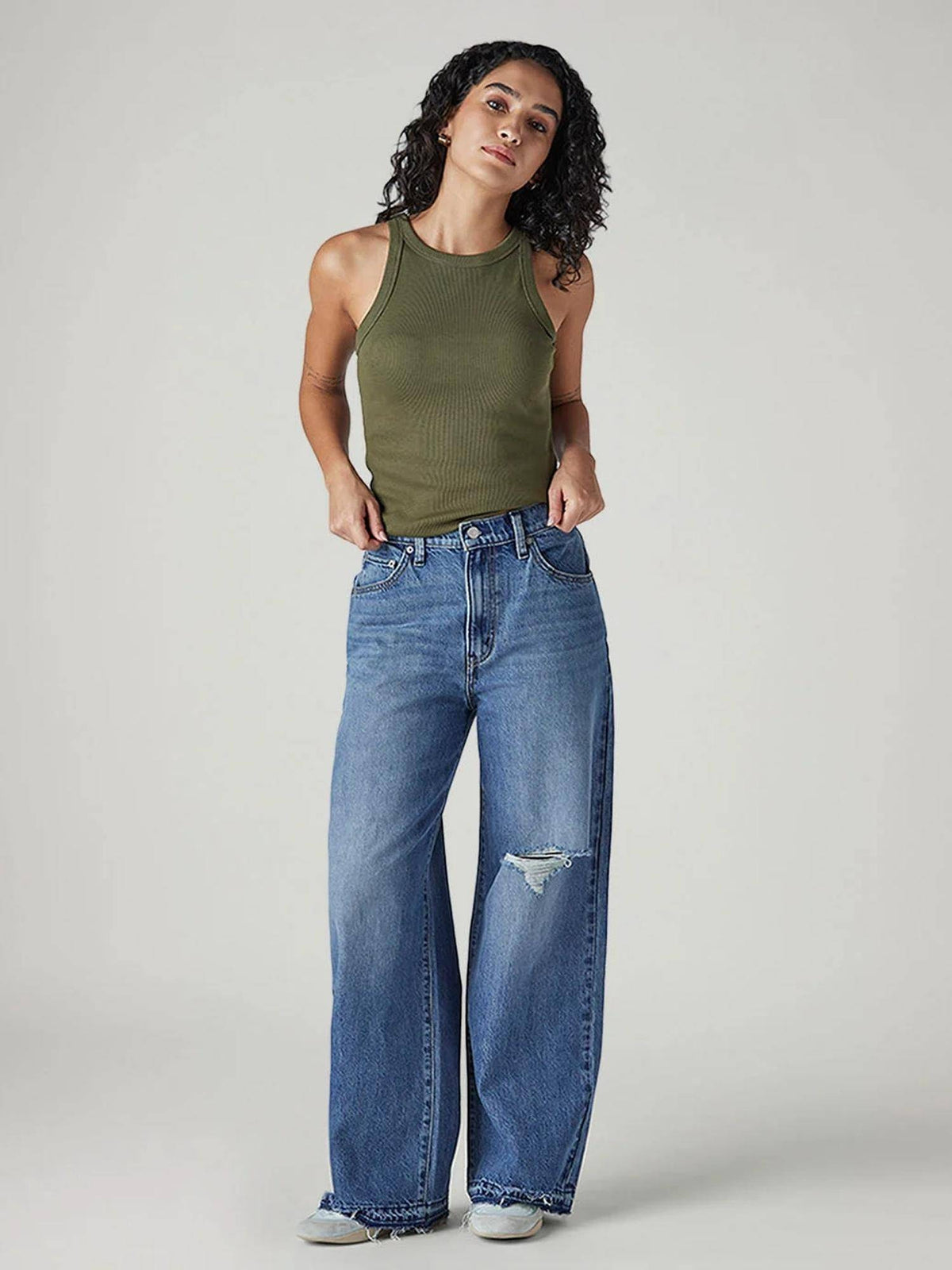 Womens Blue Solid Jeans | ST23 - view 5