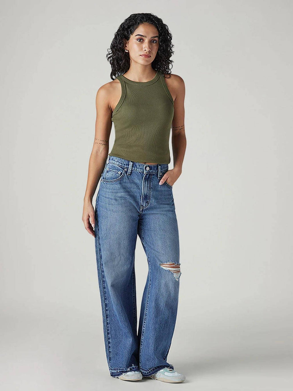 Womens Blue Solid Jeans | ST23 - view 6
