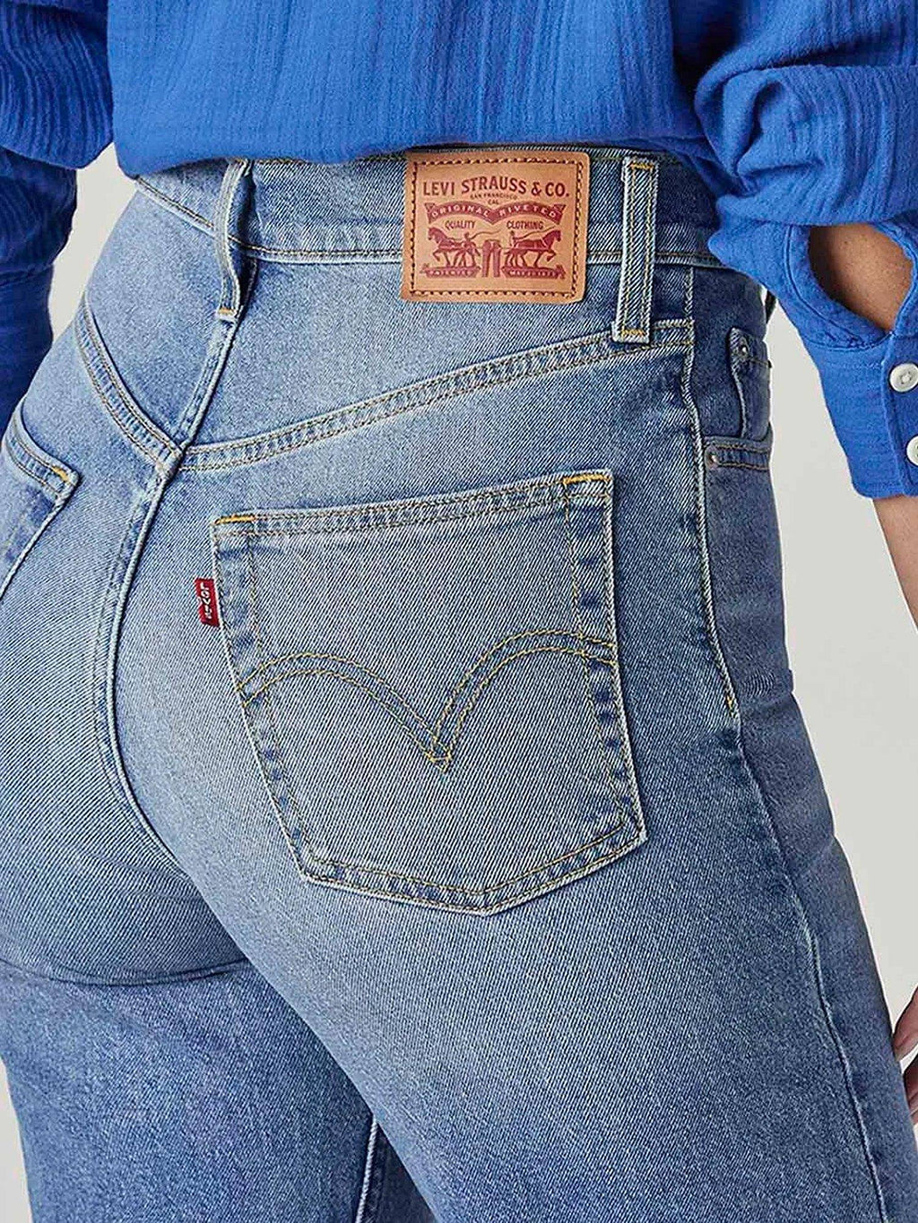 Womens Blue Solid Jeans | ST23 - view 4