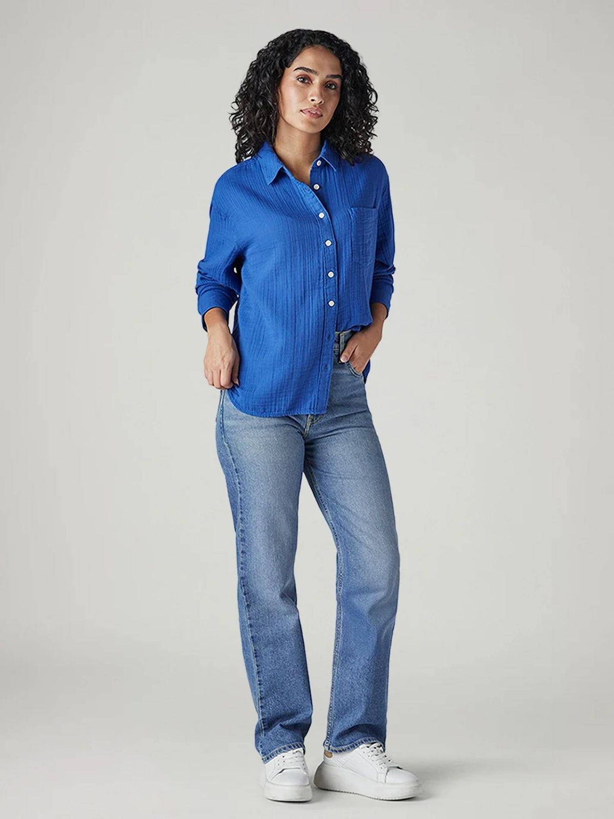 Womens Blue Solid Jeans | ST23 - view 5