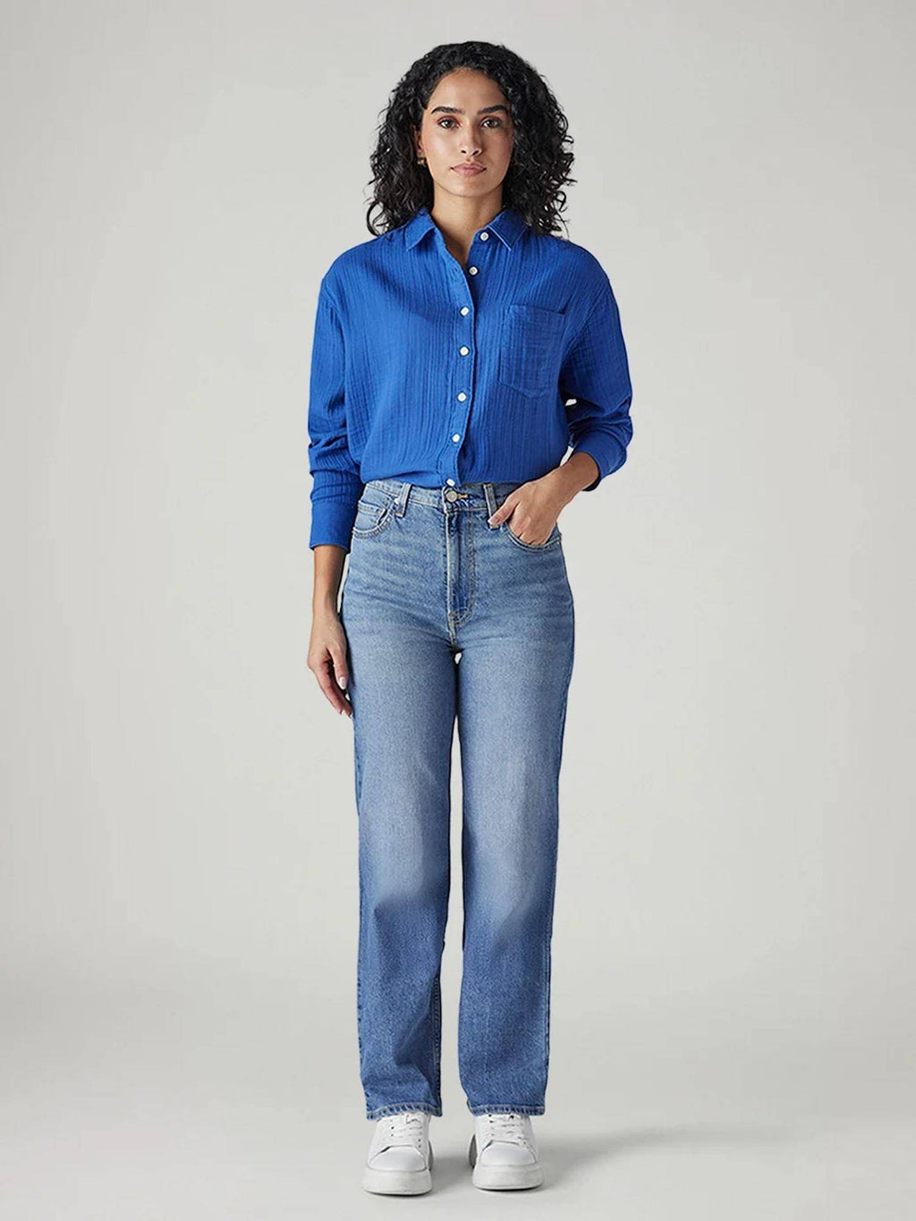 Womens Blue Solid Jeans | ST23 - view 6