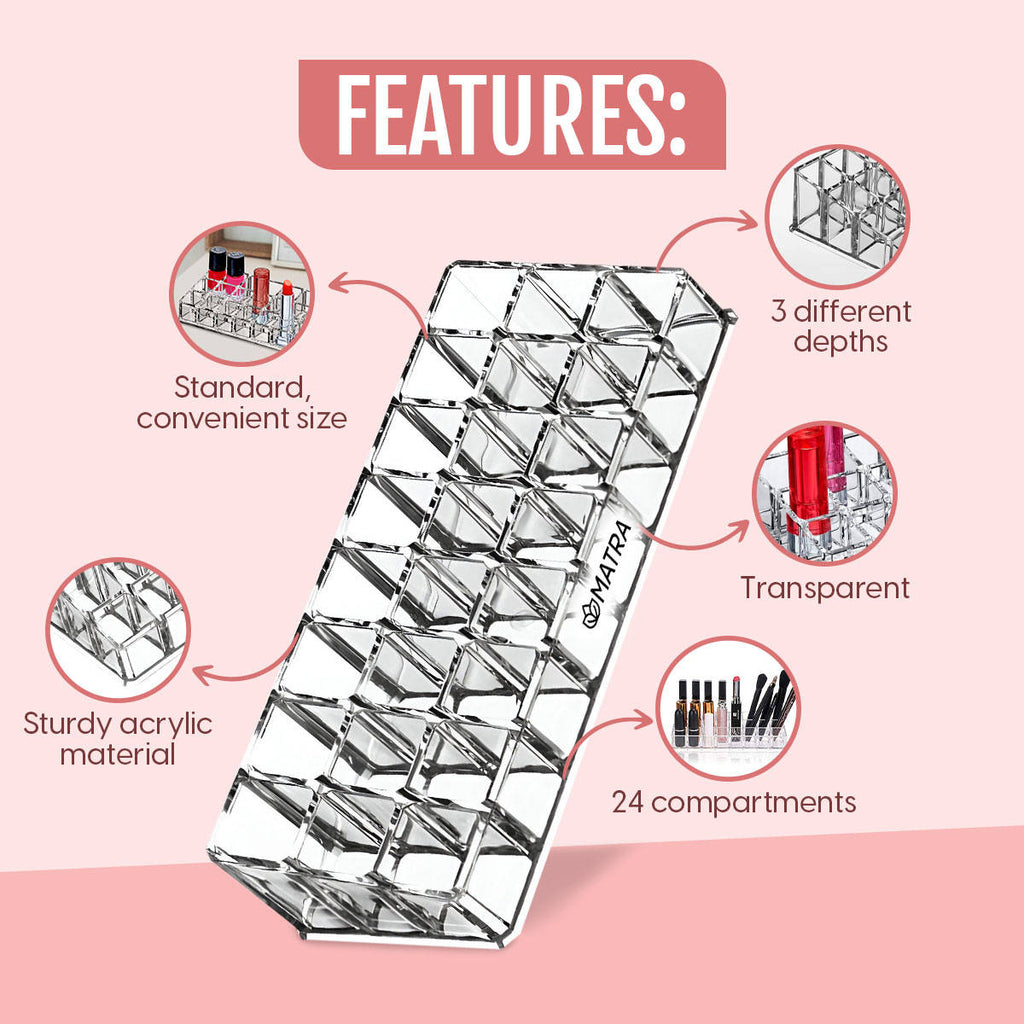 Lipstick Organizer Makeup Holder Case & Cosmetic Display Stand | C83 - view 3