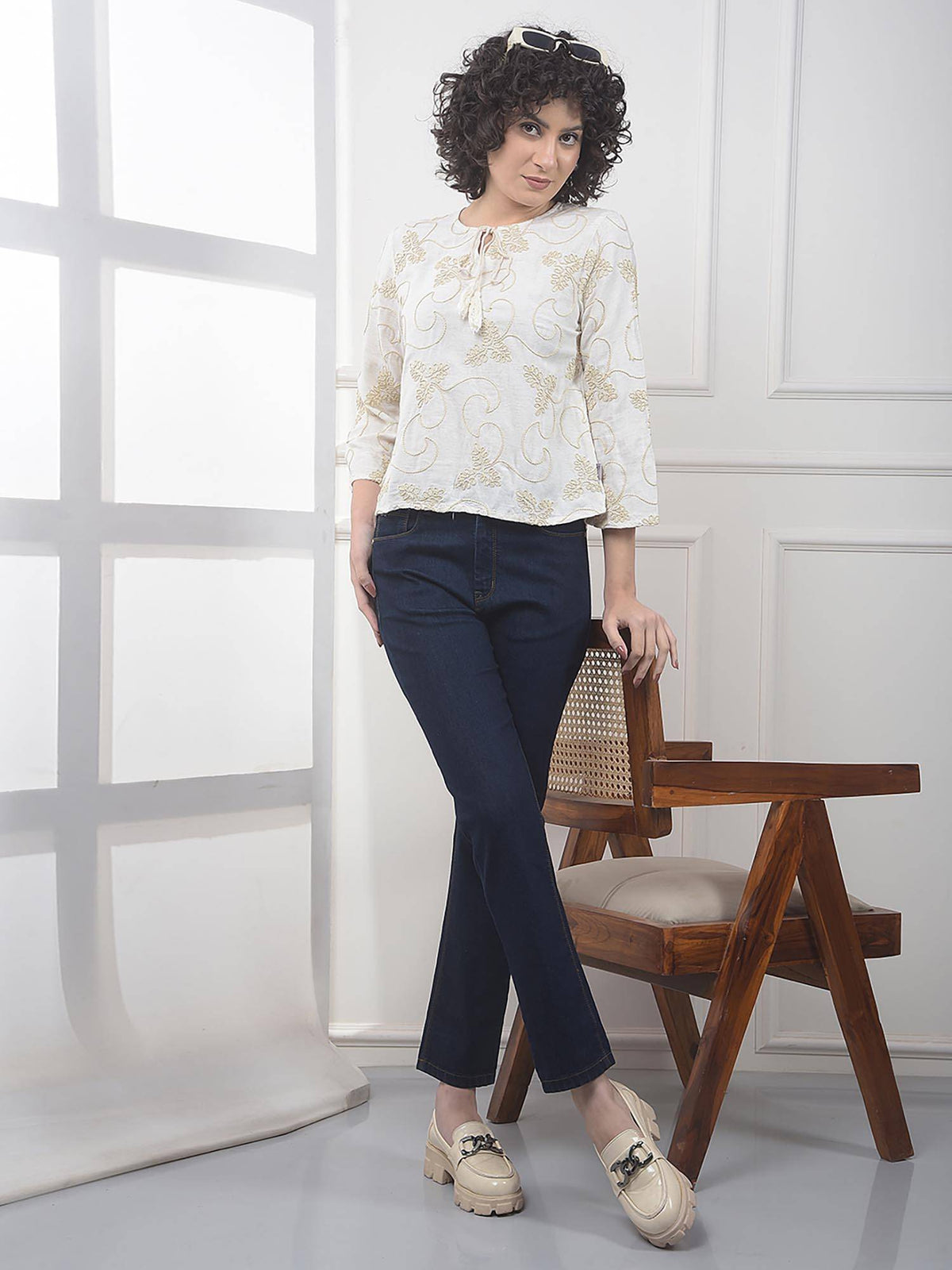 Womens Blue Straight Jeans | ST23 - view 4