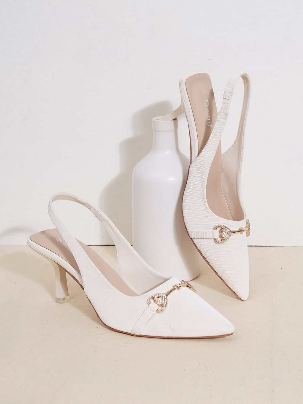 Women CREAM Sandal Heels | H78 - view 1