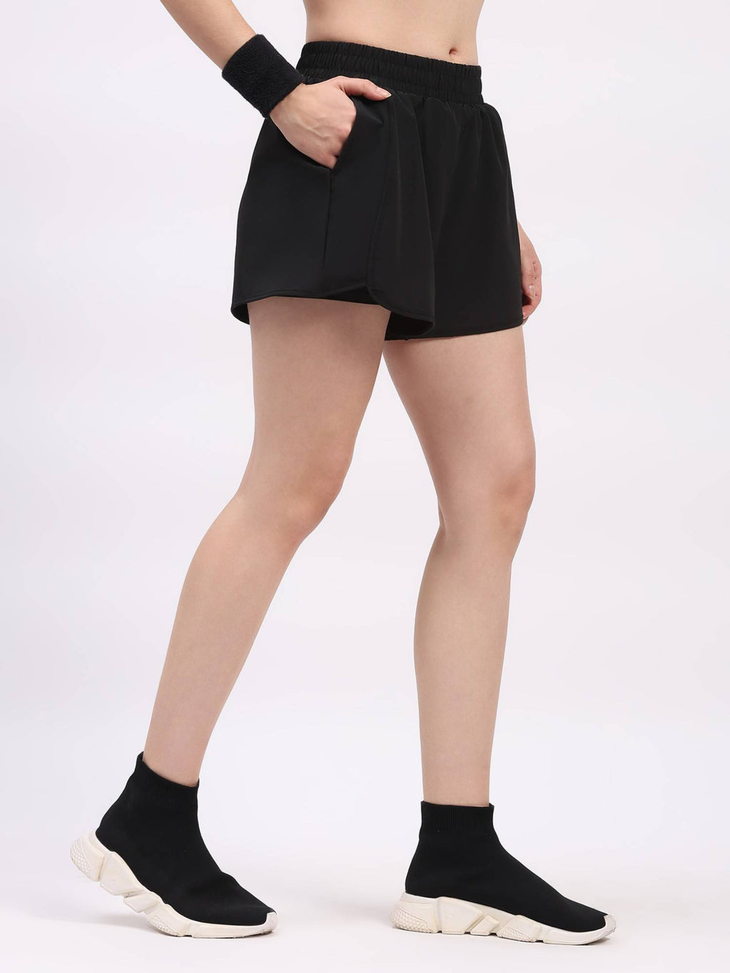 Pink Polyester Blend Loose Fit Active Shorts - view 9