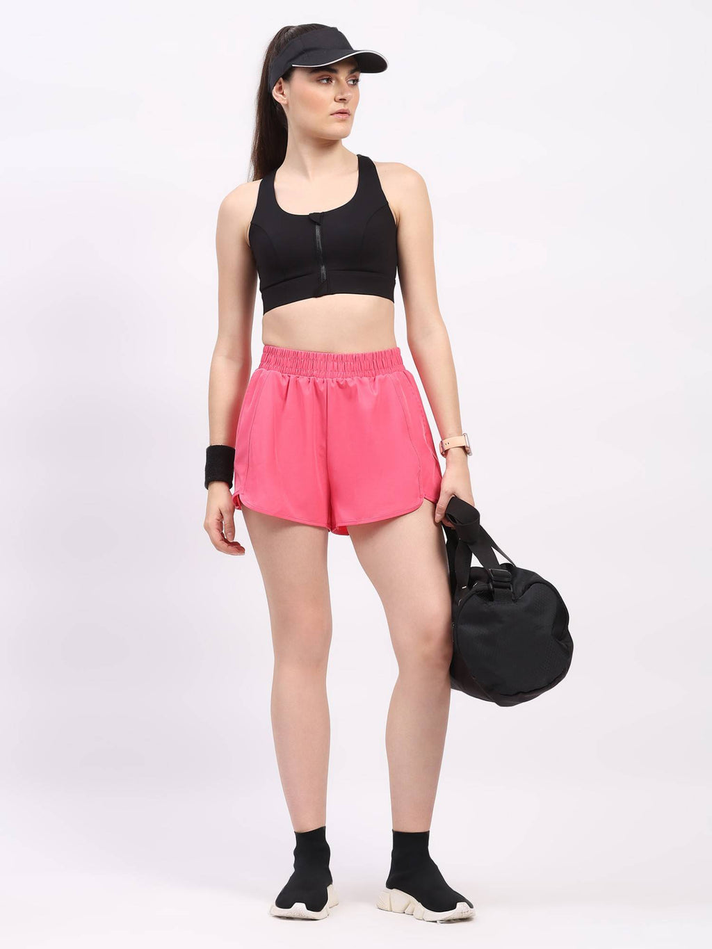 Lavender Polyester Blend Loose Fit Active Shorts - view 24