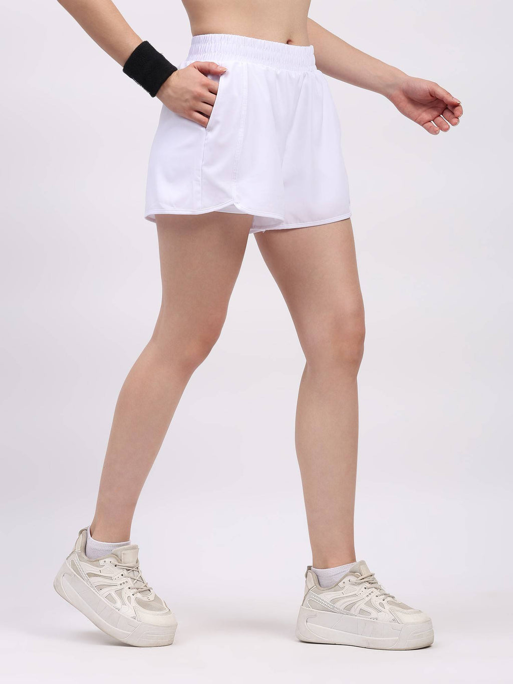 Pink Polyester Blend Loose Fit Active Shorts - view 15