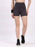Brown Nylon Spandex Skinny Fit Active Shorts - view 21