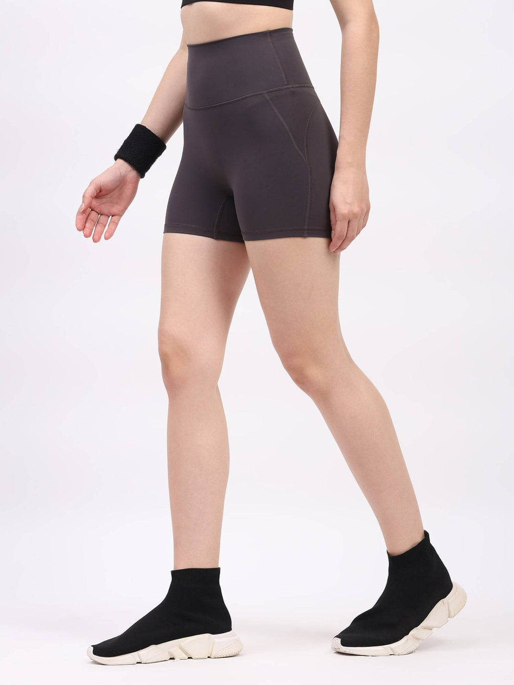 Brown Nylon Spandex Skinny Fit Active Shorts - view 22