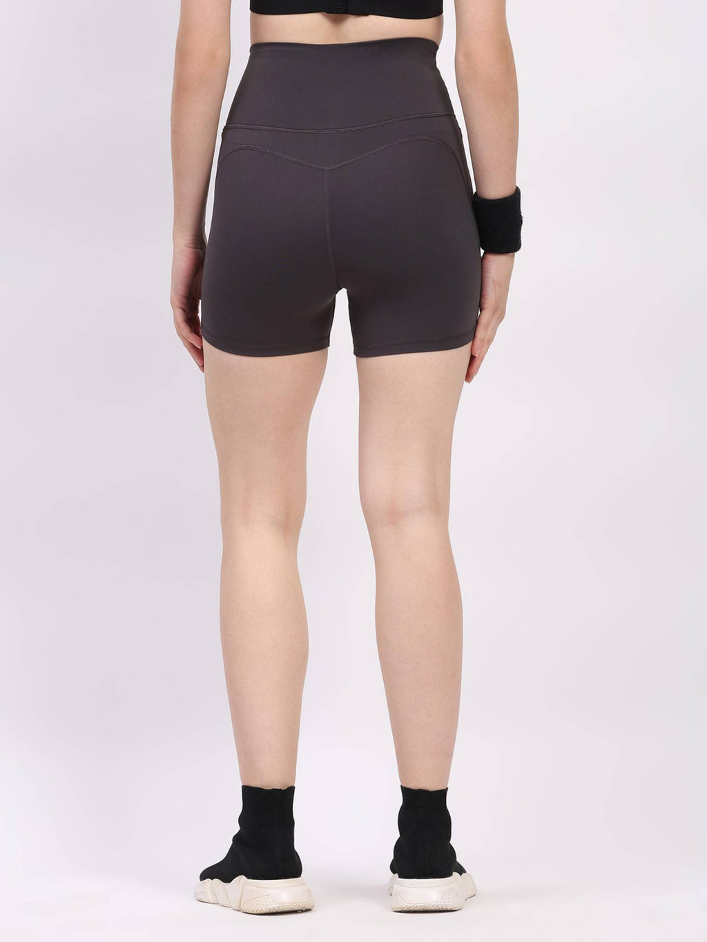 Brown Nylon Spandex Skinny Fit Active Shorts - view 24