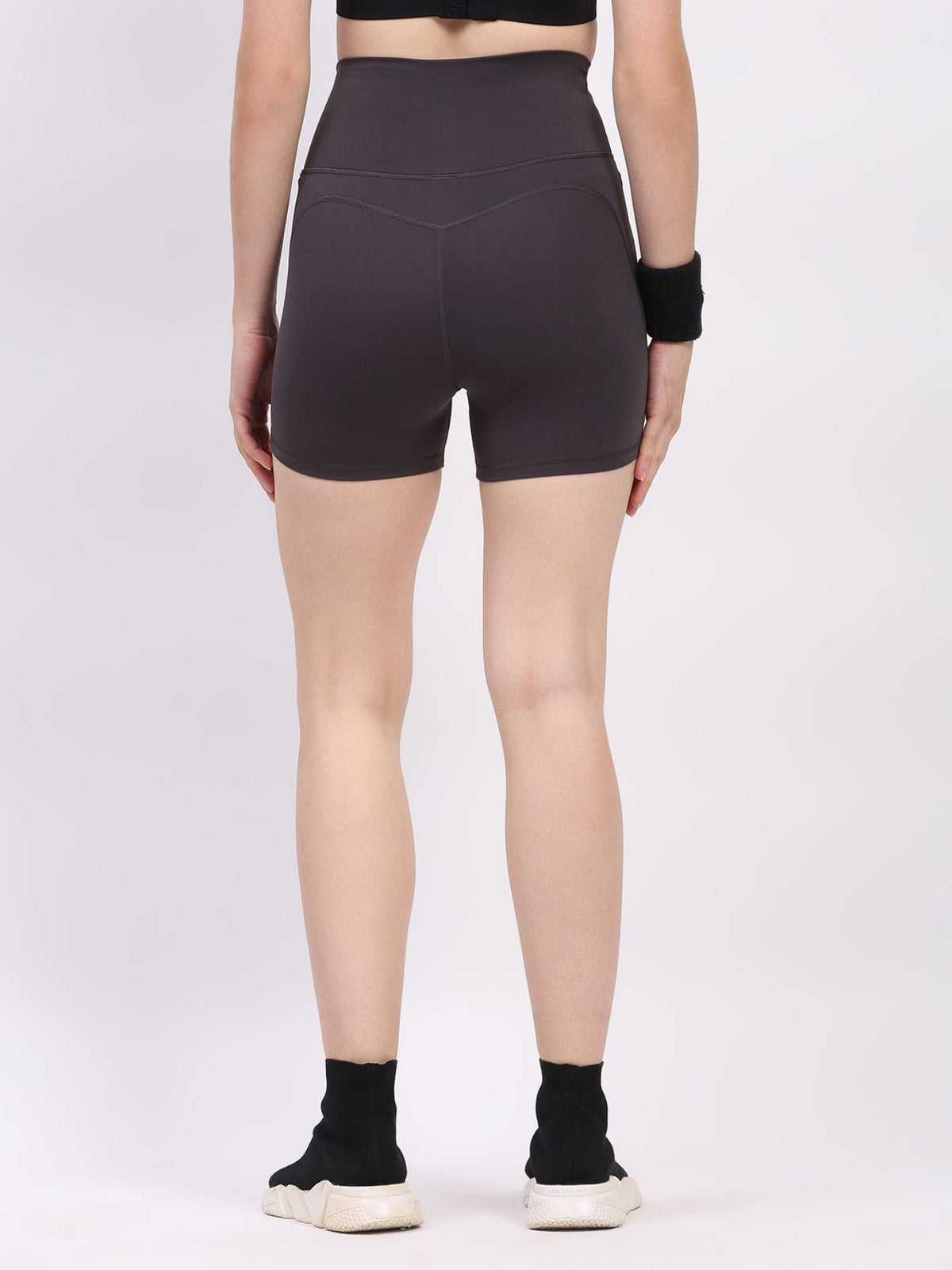 Brown Nylon Spandex Skinny Fit Active Shorts - view 24