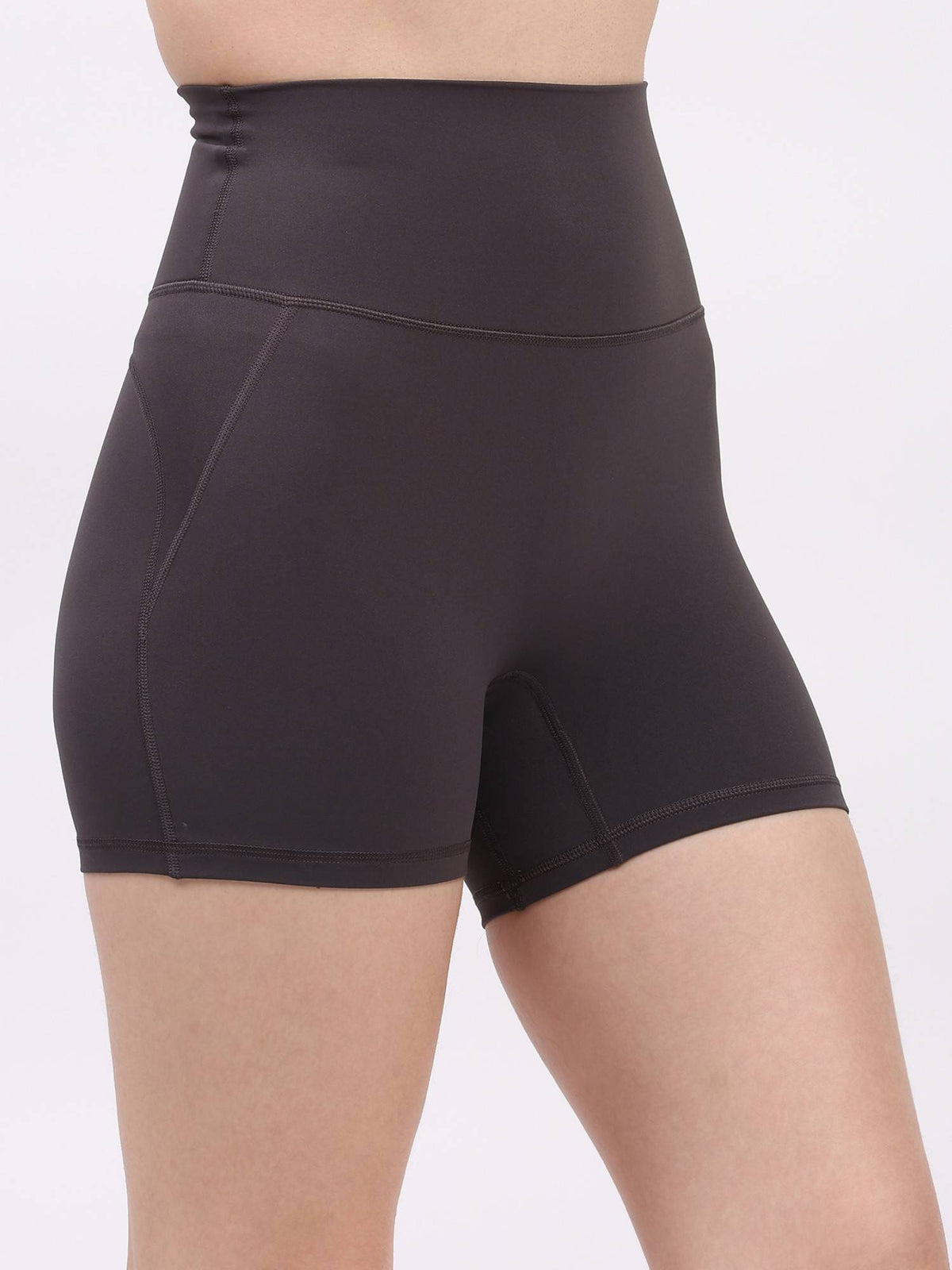 Brown Nylon Spandex Skinny Fit Active Shorts - view 25