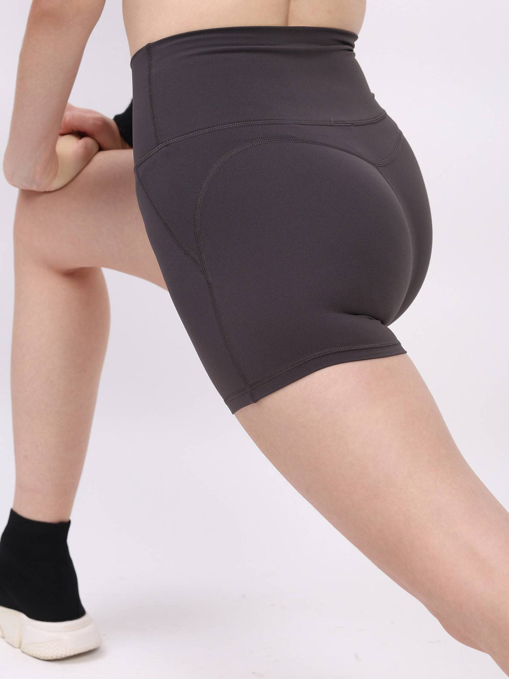 Brown Nylon Spandex Skinny Fit Active Shorts - view 27
