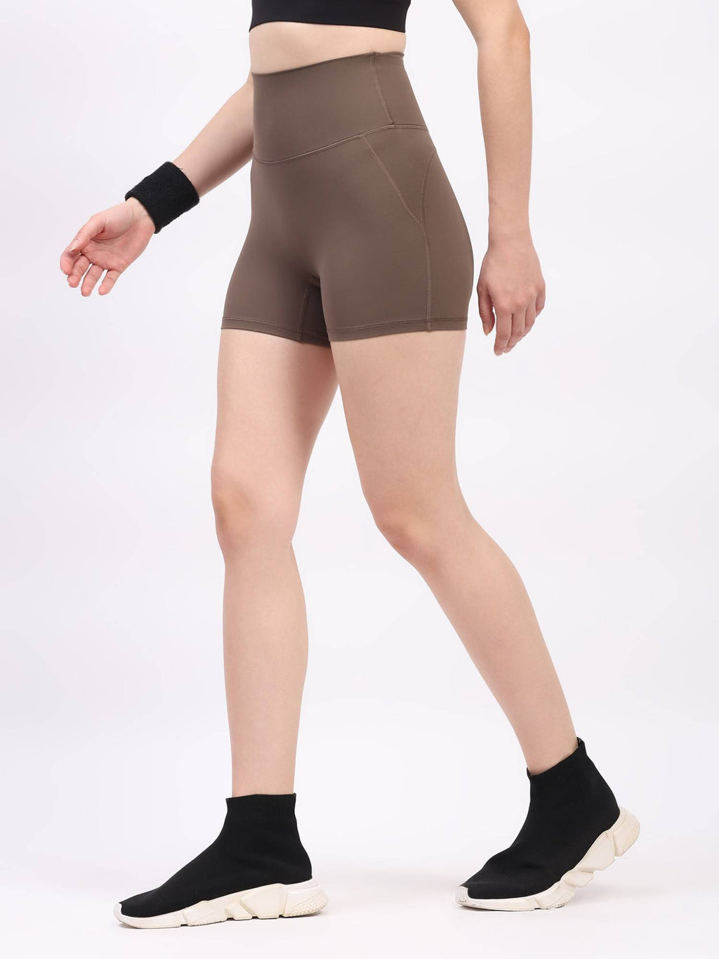 Black Nylon Spandex Skinny Fit Active Shorts - view 22