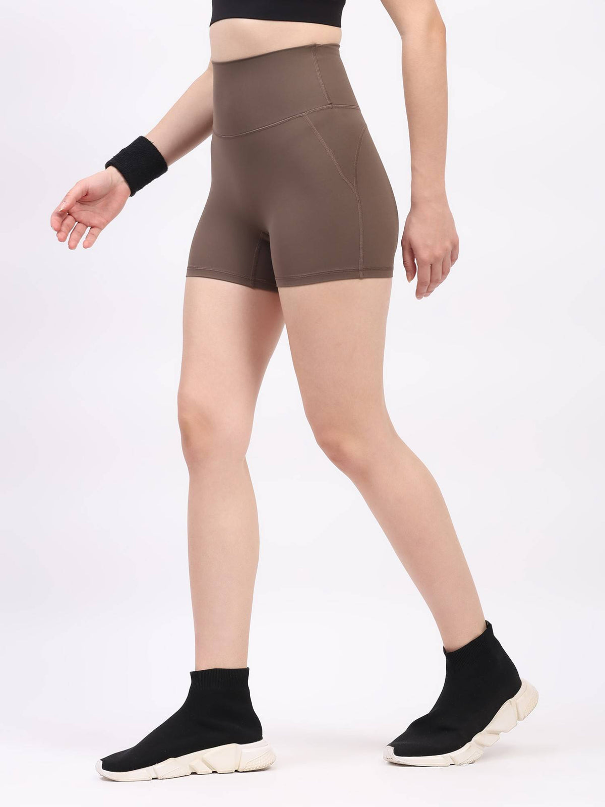 Black Nylon Spandex Skinny Fit Active Shorts - view 22