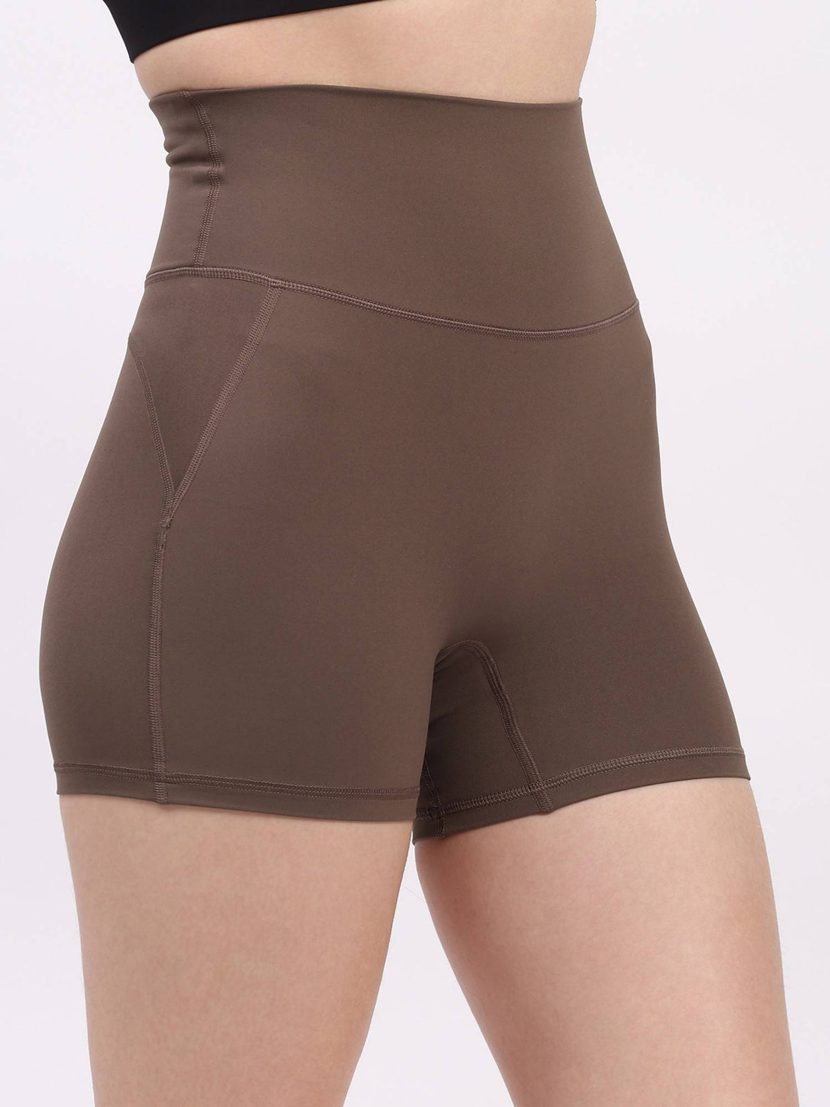 Black Nylon Spandex Skinny Fit Active Shorts - view 25