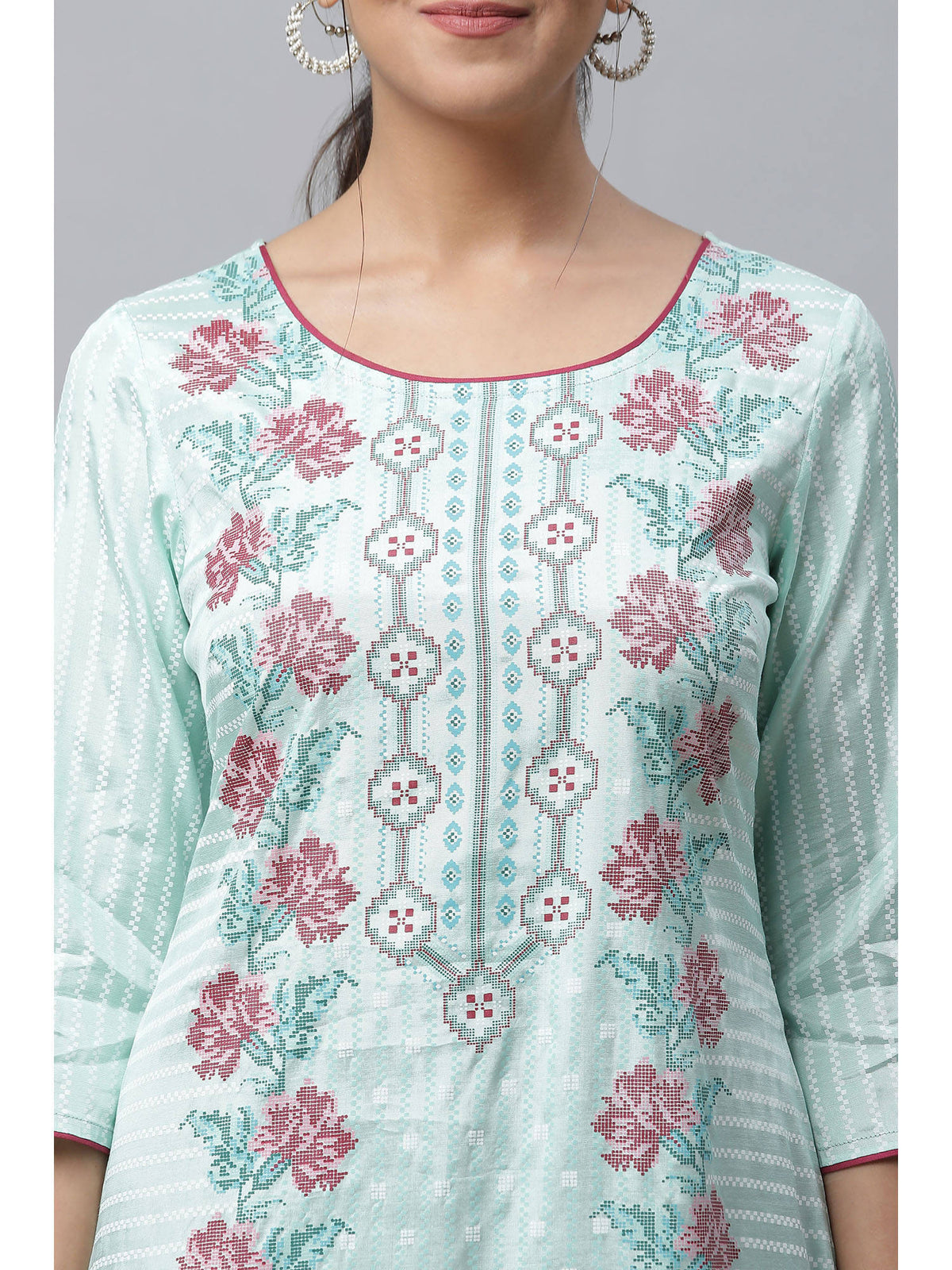 Green Printed Straight Kurta | KDG - view 6