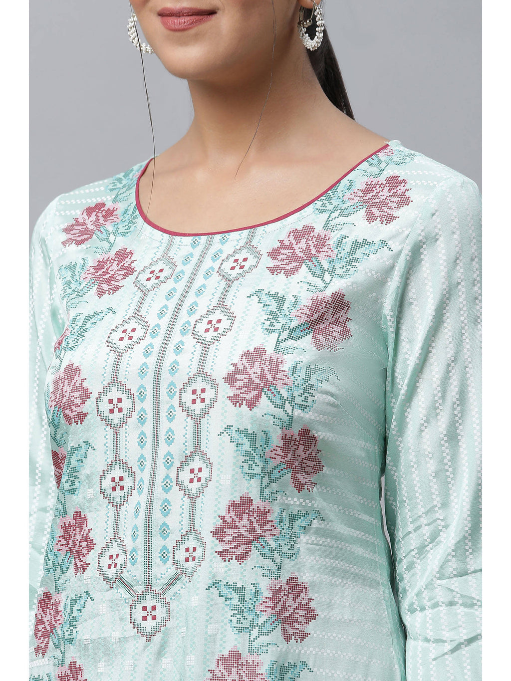 Green Printed Straight Kurta | KDG - view 7