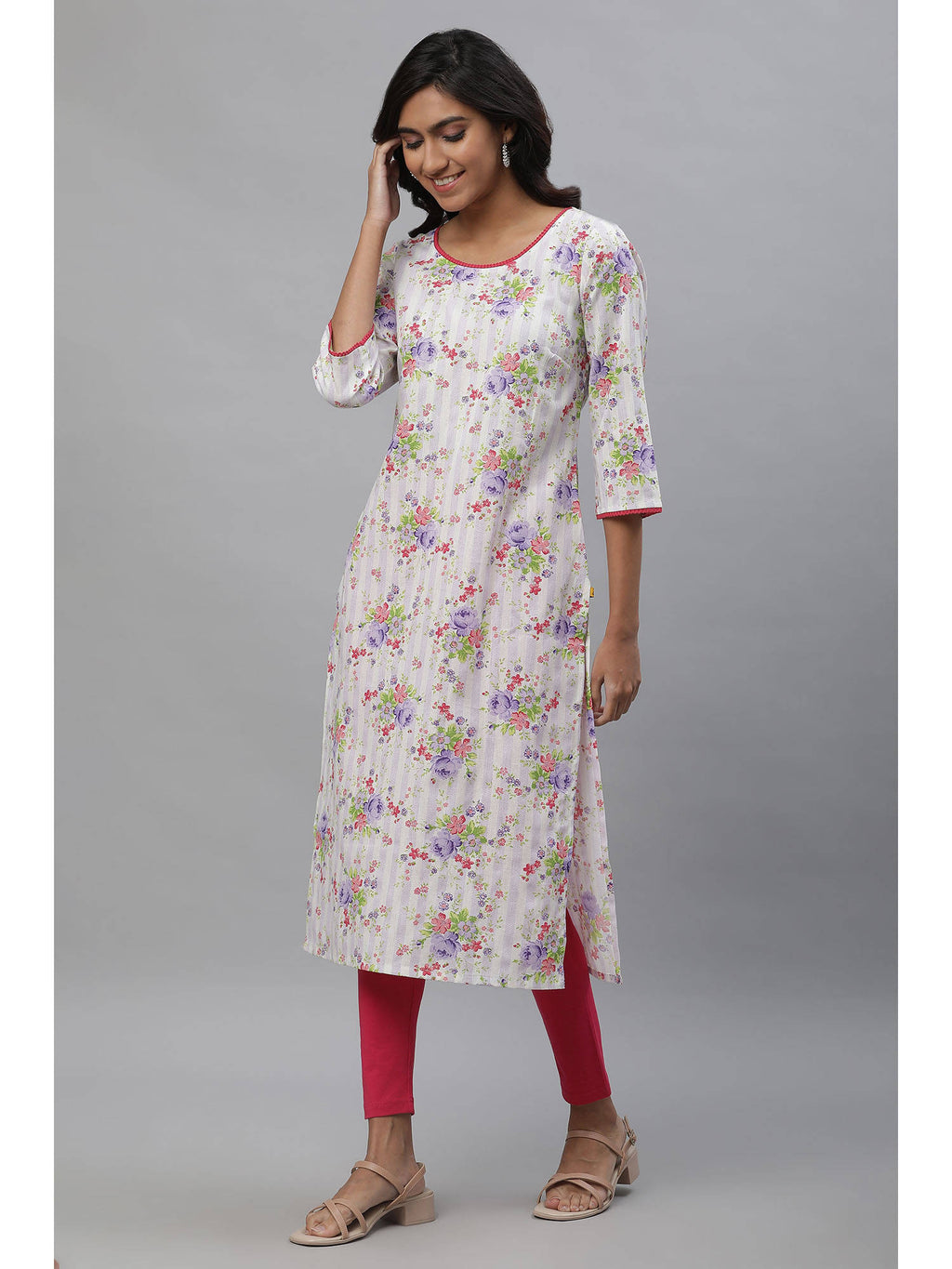 Multi-Color Floral Printed Kurta | FY93 - view 3