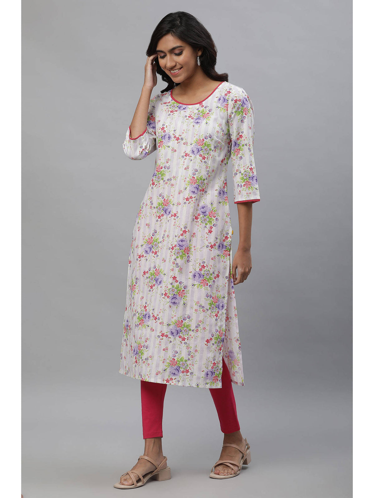 Multi-Color Floral Printed Kurta | FY93 - view 3