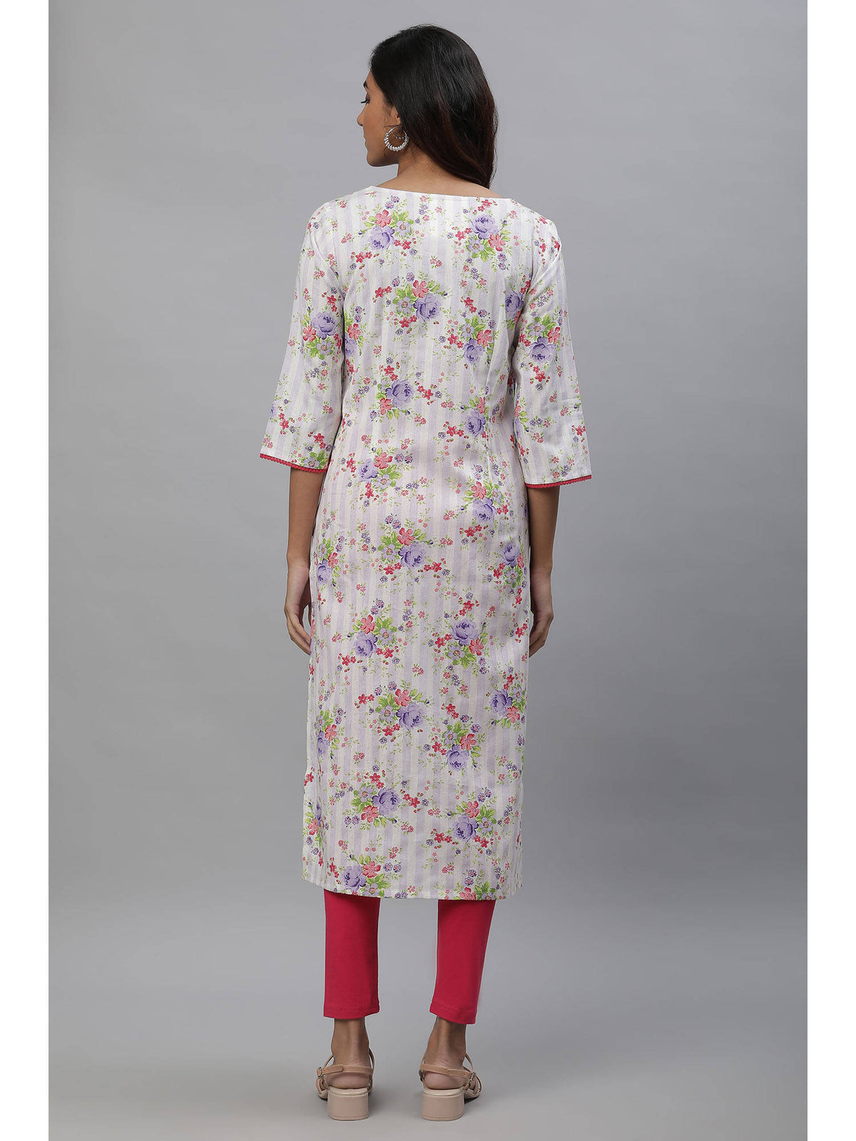 Multi-Color Floral Printed Kurta | FY93 - view 4