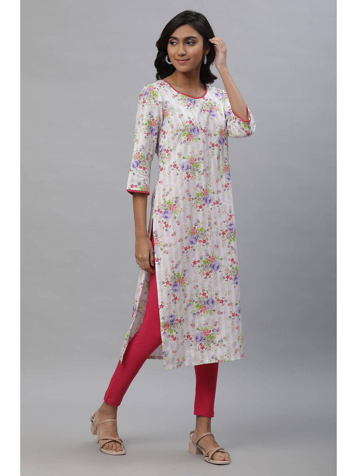 Multi-Color Floral Printed Kurta | FY93 - view 5