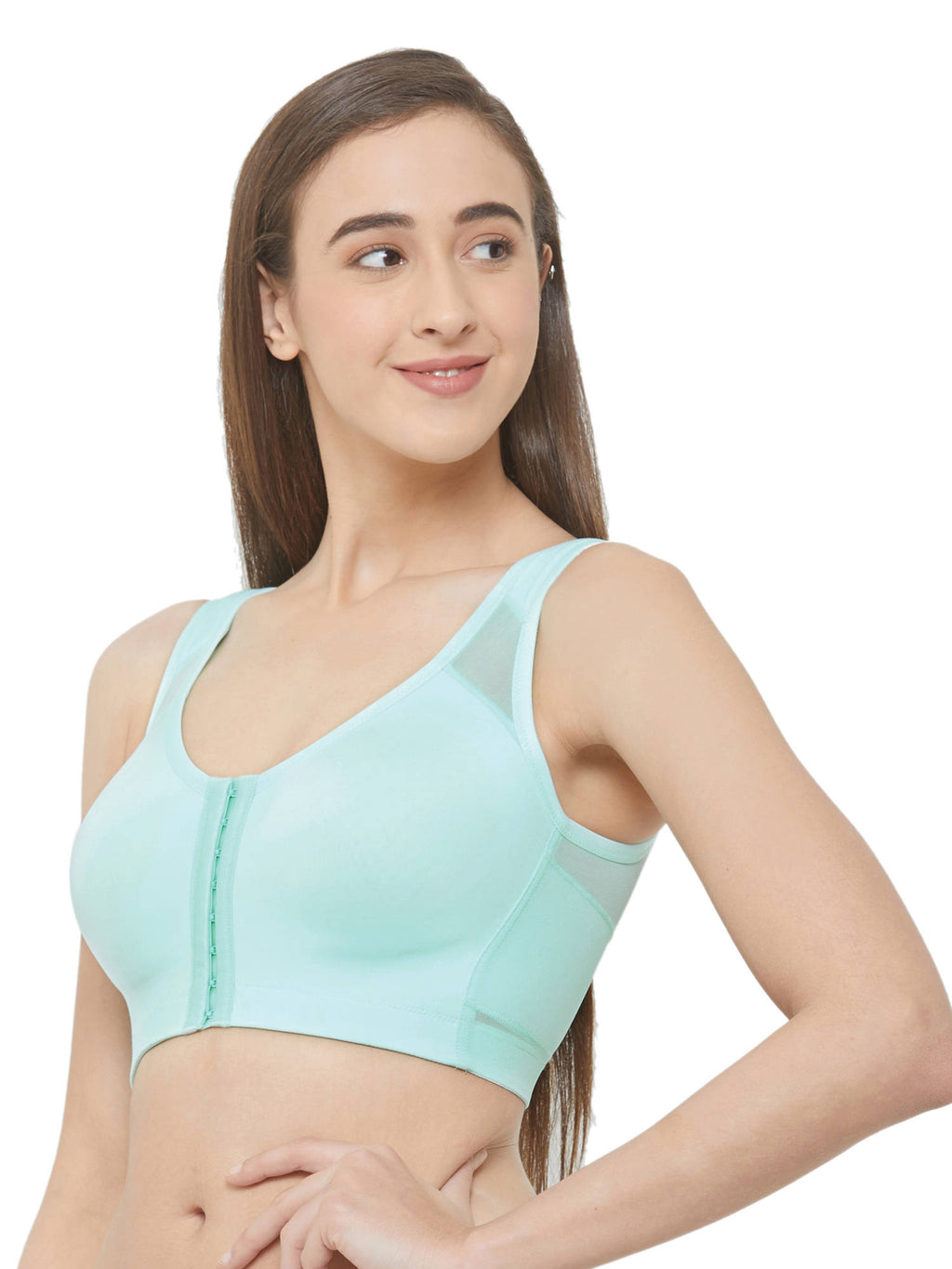 Women Front Closure Full Coverage Non Padded Non Wired Posture Correction Bra | sb09 - view 9