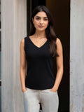 Stretchable V Neck LivIn Camisole - Black | TS56 - view 1
