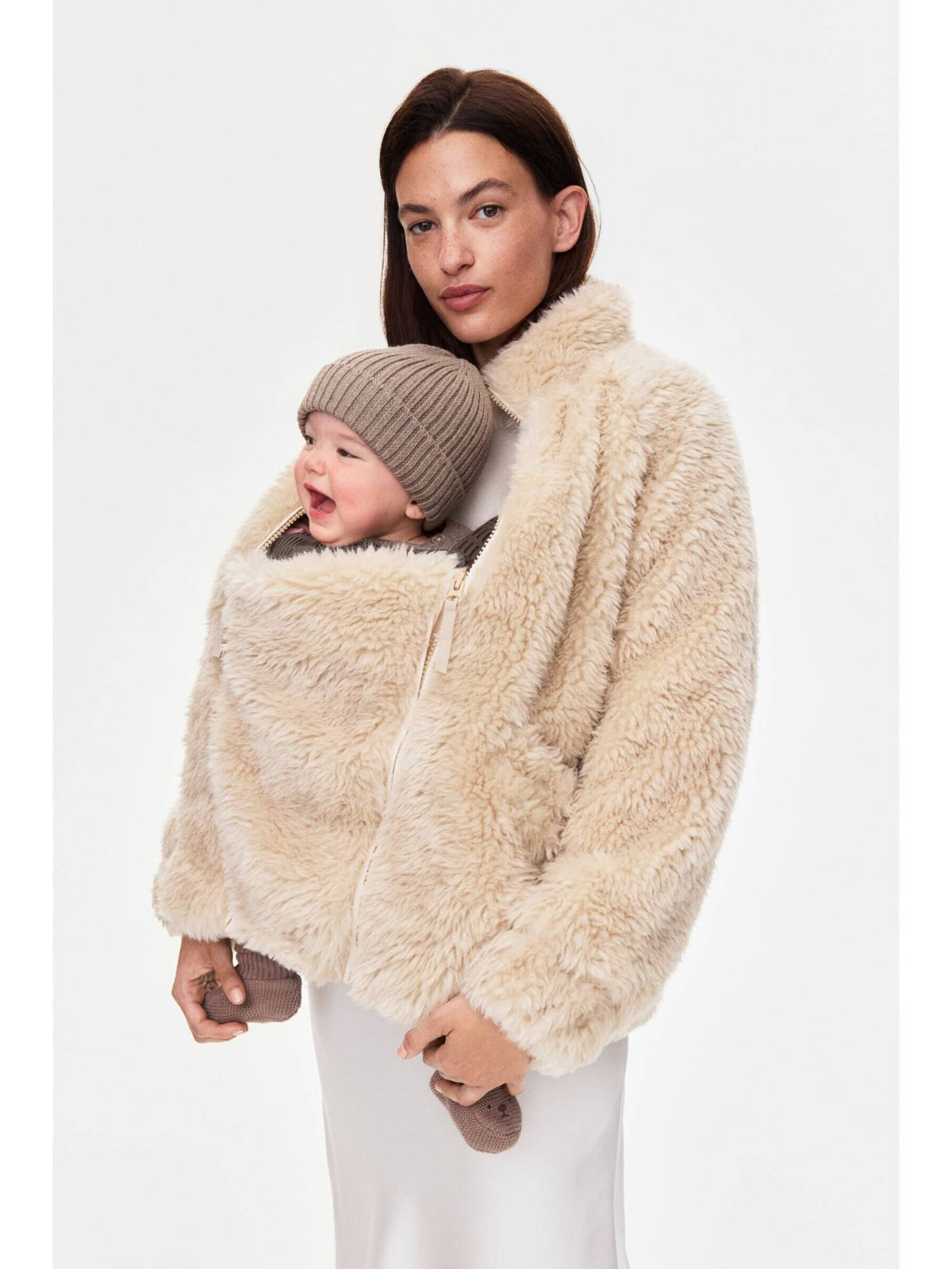Women Beige Mama Before & After Babywearing Jacket | JC78 - view 1