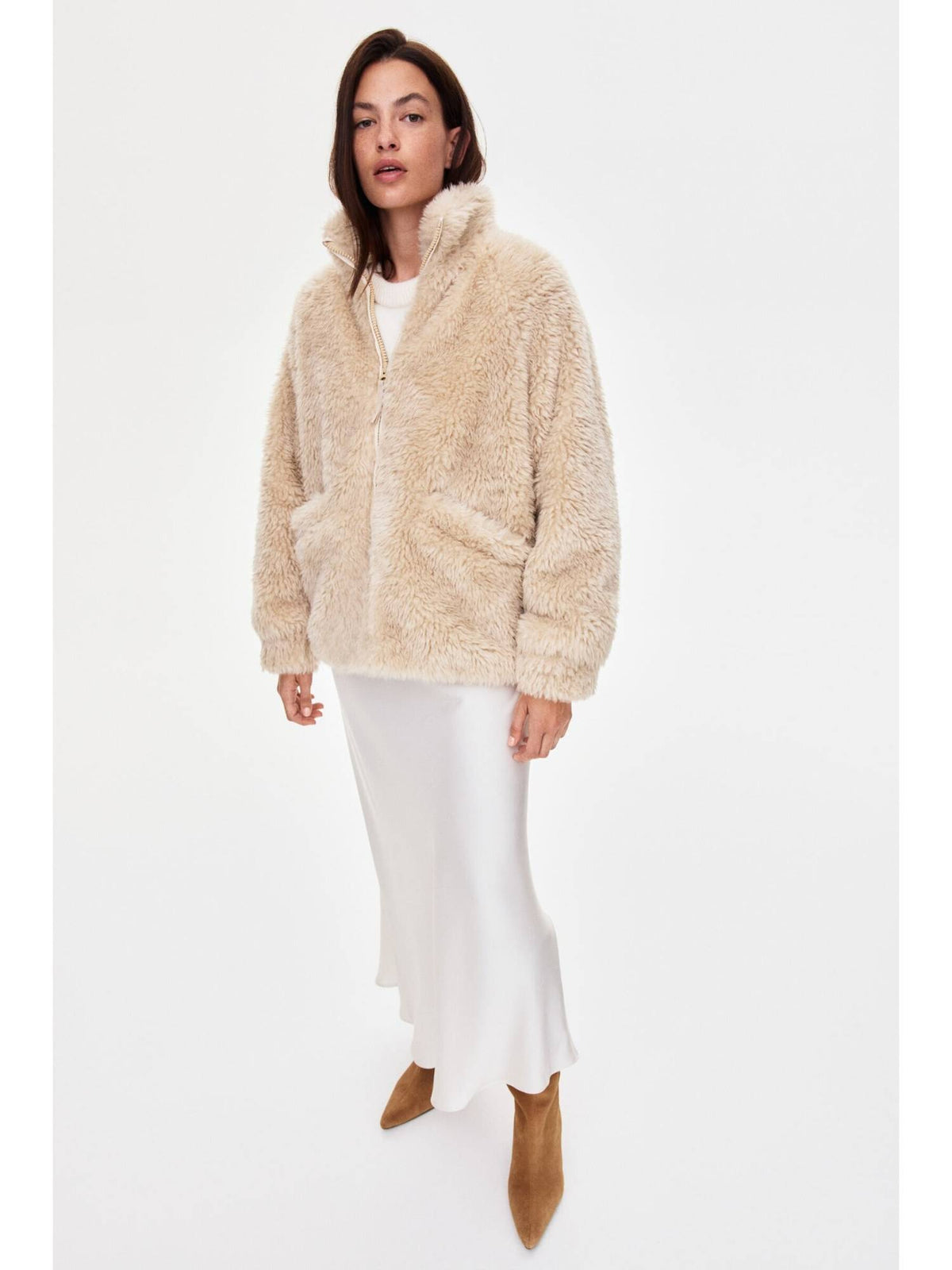 Women Beige Mama Before & After Babywearing Jacket | JC78 - view 2