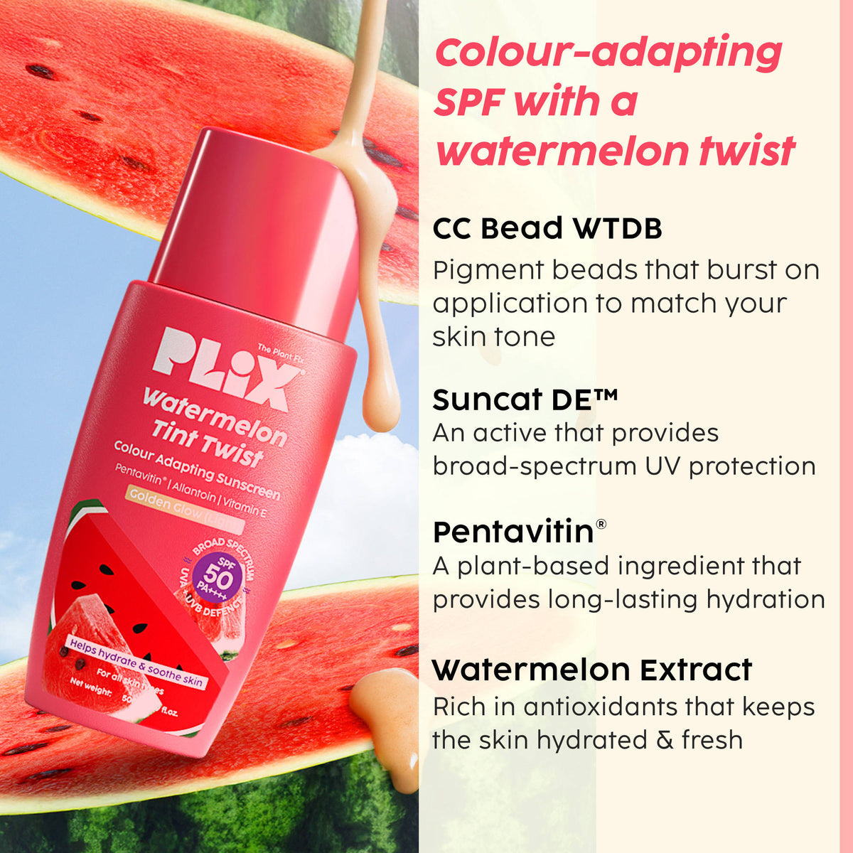 Watermelon Tint Twist Color-Adapting Sunscreen | PL1 - view 4